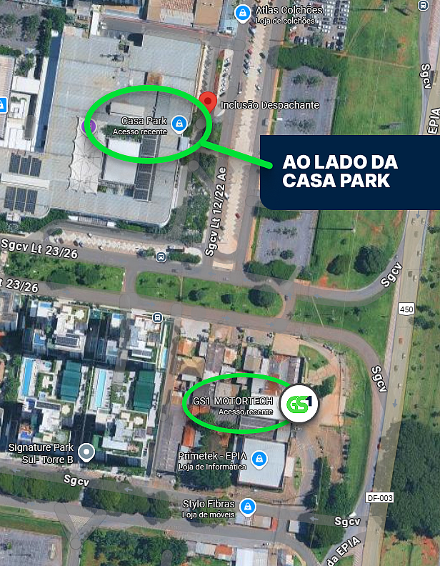 Localização GS1 Motortech - Ao lado do Casa Park